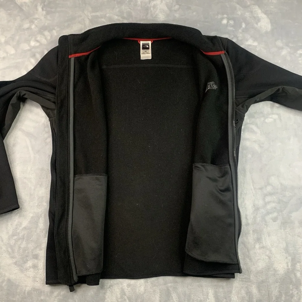 The North Face Mens M TKA Stealth‎ Jacket Full Zip Fleece Black
